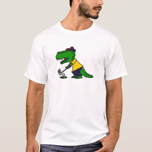Funny Alligator die Golf speelt T-shirt (Voorkant)