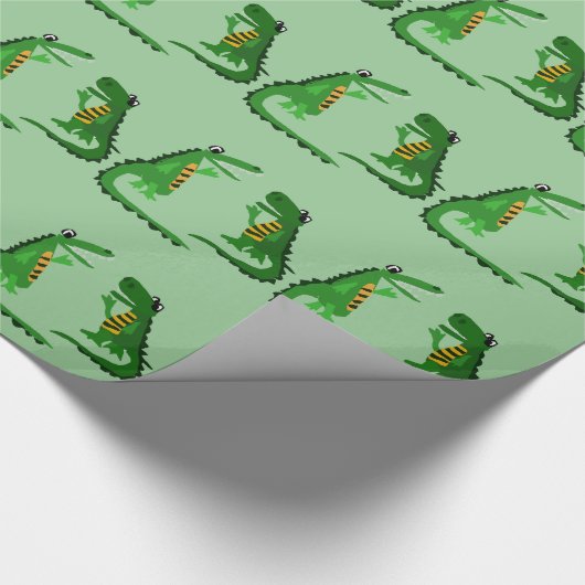 Funny Alligator die praat met Crocodile Cadeaupapier (Hoek)