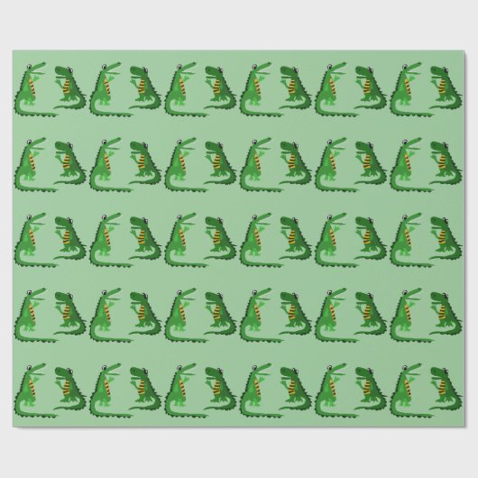 Funny Alligator die praat met Crocodile Cadeaupapier (Vlak)