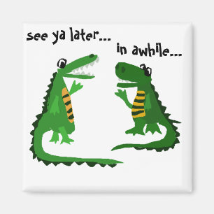 Funny Alligator die praat met Crocodile Magneet