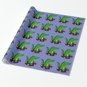 Funny Alligator in binnenbuis Cadeaupapier