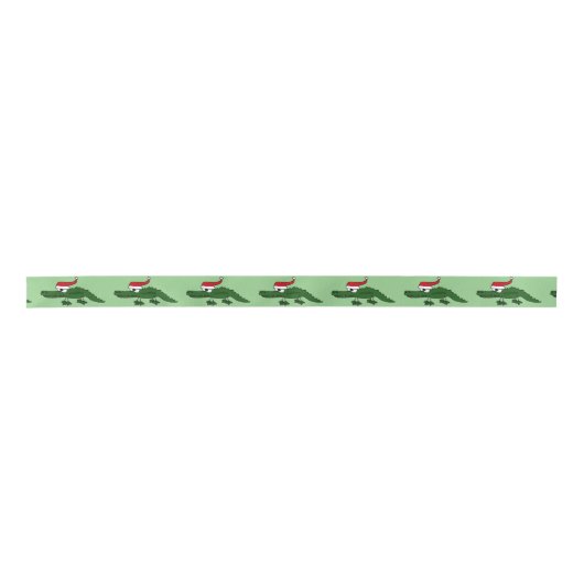 Funny Alligator in Santa Hat-kerstlint Lint (Voorkant)