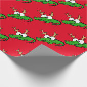 Funny Alligator met kerstkunst Antlers Cadeaupapier (Hoek)