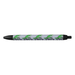 Funny Alligator Riding Bicycle Zwarte Inkt Pen