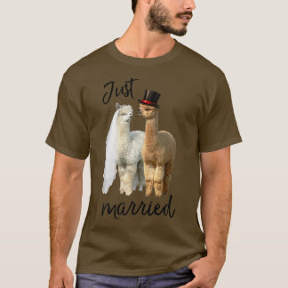 Funny Alpaca Bride en Groom Wedding T-shirt