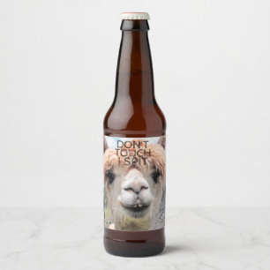 Funny Alpaca Llama Raak me niet aan Bier Etiket