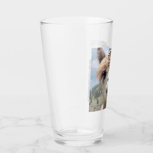 Funny Alpaca Llama raak me niet aan Glas (Rechts)