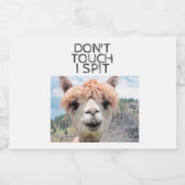 Funny Alpaca Llama Raak me niet aan Likeurfles Etiket (Enkel label)