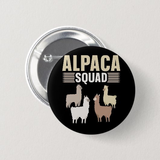 Funny Alpaca Squad Dierenvriend Ronde Button 5,7 Cm (Voorkant /achterkant)