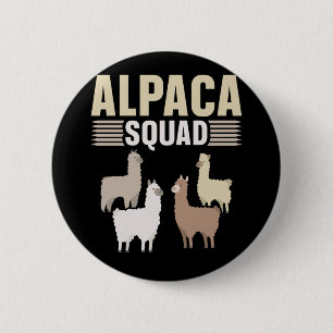 Funny Alpaca Squad Dierenvriend Ronde Button 5,7 Cm