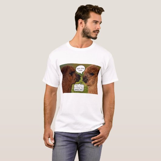 Funny Alpacalypse Scheming T-shirt (Voorkant volledig)