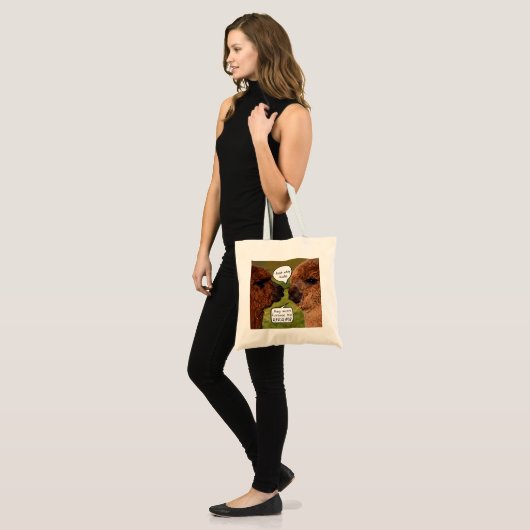 Funny Alpacalypse Scheming Tote Bag (Voorkant (model))