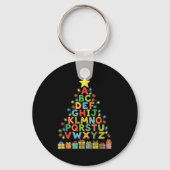 Funny Alphabet Christmas Tree Graphic Abc A-z Teac Sleutelhanger (Voorkant)