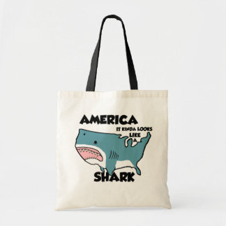Funny america-shark shopping bag! tote bag