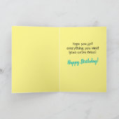 Funny American Bulldog - Extra Fries Birthday Kaart (Binnen)