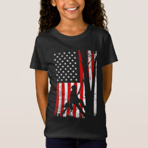 Funny American Flag Arborist Gift for Men Cool Tre T-shirt