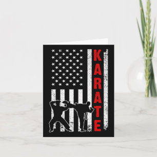 Funny American Flag Karate Art for Men Women Karat Kaart
