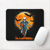 Funny American Football Skeleton Player Halloween Muismat (Met muis)