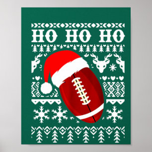 Funny American Football Ugly met kerstkeuken Poster