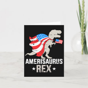 Funny Amerisaurus Rex Dinosaur Independence Day 4t Kaart