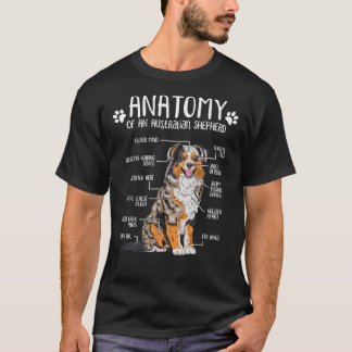 Funny Anatomy Australian Shepherd Hondenliefhebber T-shirt