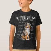 Funny Anatomy Australian Shepherd Hondenliefhebber T-shirt (Voorkant)