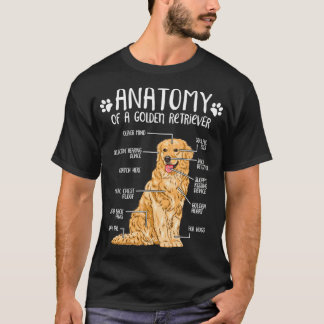 Funny Anatomy Golden Retriever Hondenliefhebber Pu T-shirt