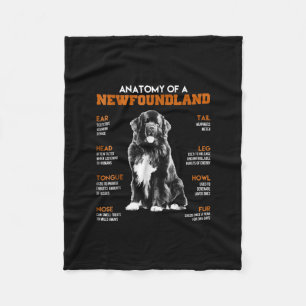 Funny Anatomy of a Newfoundland Dogs Fleece Deken
