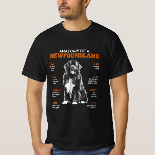 Funny Anatomy of a Newfoundland Dogs T-shirt (Voorkant)