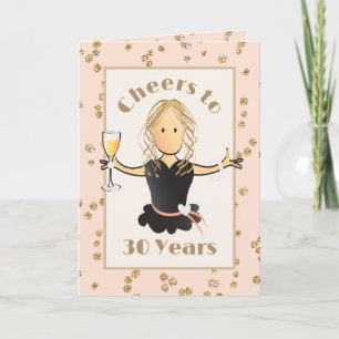 Funny and Classy 30th Birthday Card voor haar Kaart