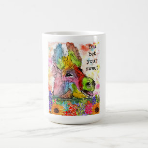 Funny and Colorful Donkey Mok met woorden