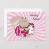 Funny and Cute bunny Easter Briefkaart (Voorkant / Achterkant)