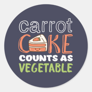 Funny and Cute Carrot Cake Lover Ronde Sticker