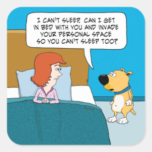 Funny and Cute Dog wil je ruimte binnendringen Vierkante Sticker
