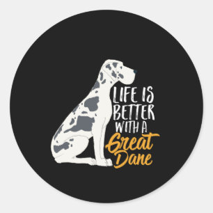 Funny and Cute Great Dane Hondenliefhebber Ronde Sticker
