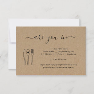 Funny and Cute Invitation Reply Card Insert Kaart