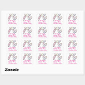 Funny and Cute Pink Easter Rabbit Bunny Vierkante Sticker (Vel)
