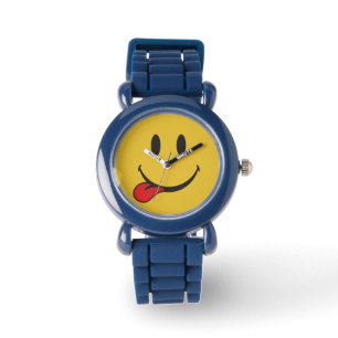 Funny and Cute Sticking out tongue Emoji Horloge