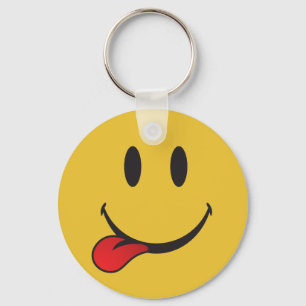 Funny and Cute Sticking out tongue Emoji Sleutelhanger