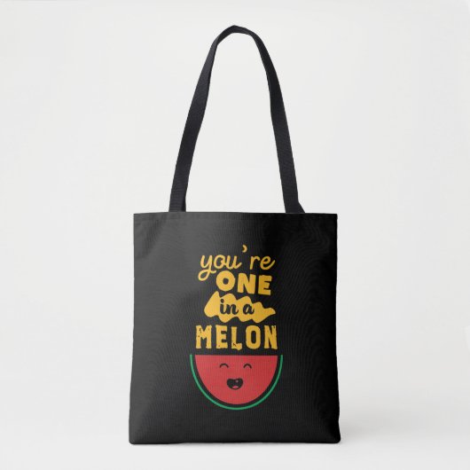 Funny and Cute Watermelon Fruit Pun one in a Melon Draagtas (Voorkant)