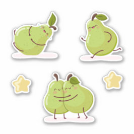Funny and loving children's pears set sticker