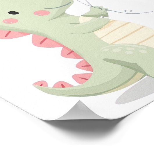 Funny and Motivational Dino Graphic Poster (Hoek)