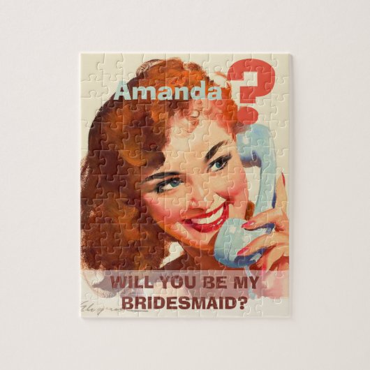 Funny and original bridesmaid proposal legpuzzel (Verticaal)