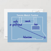 Funny and original tennis match tactitics, briefkaart (Voorkant / Achterkant)