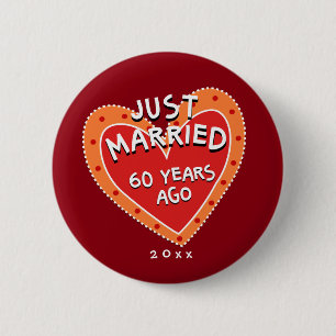 Funny and Romantic 60th Jubileum Ronde Button 5,7 Cm