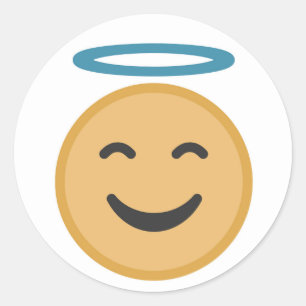 Funny Angel Emoji Cartoon Ronde Sticker