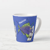 Funny angler fish cartoon latte mok (Rechterhoek)