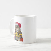 Funny angry cat Christmas Koffiemok (Voorkant links)