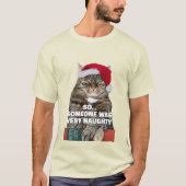 Funny angry cat Christmas T-Shirt (Voorkant)