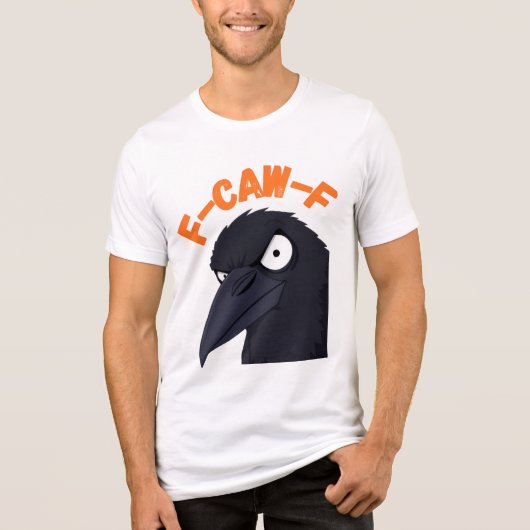 Funny Angry Crow “F CAW F” T-Shirt Design (Voorkant)